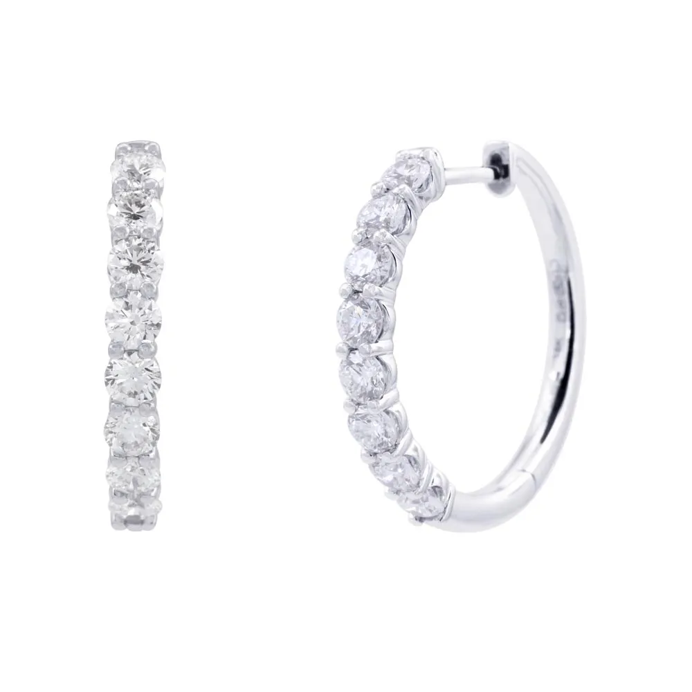 18ct White Gold 1.68ct Diamond Hoop Earrings C20.0122.881C