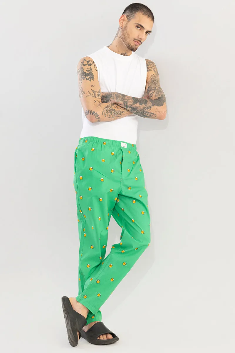 Beer Print Green Pyjama