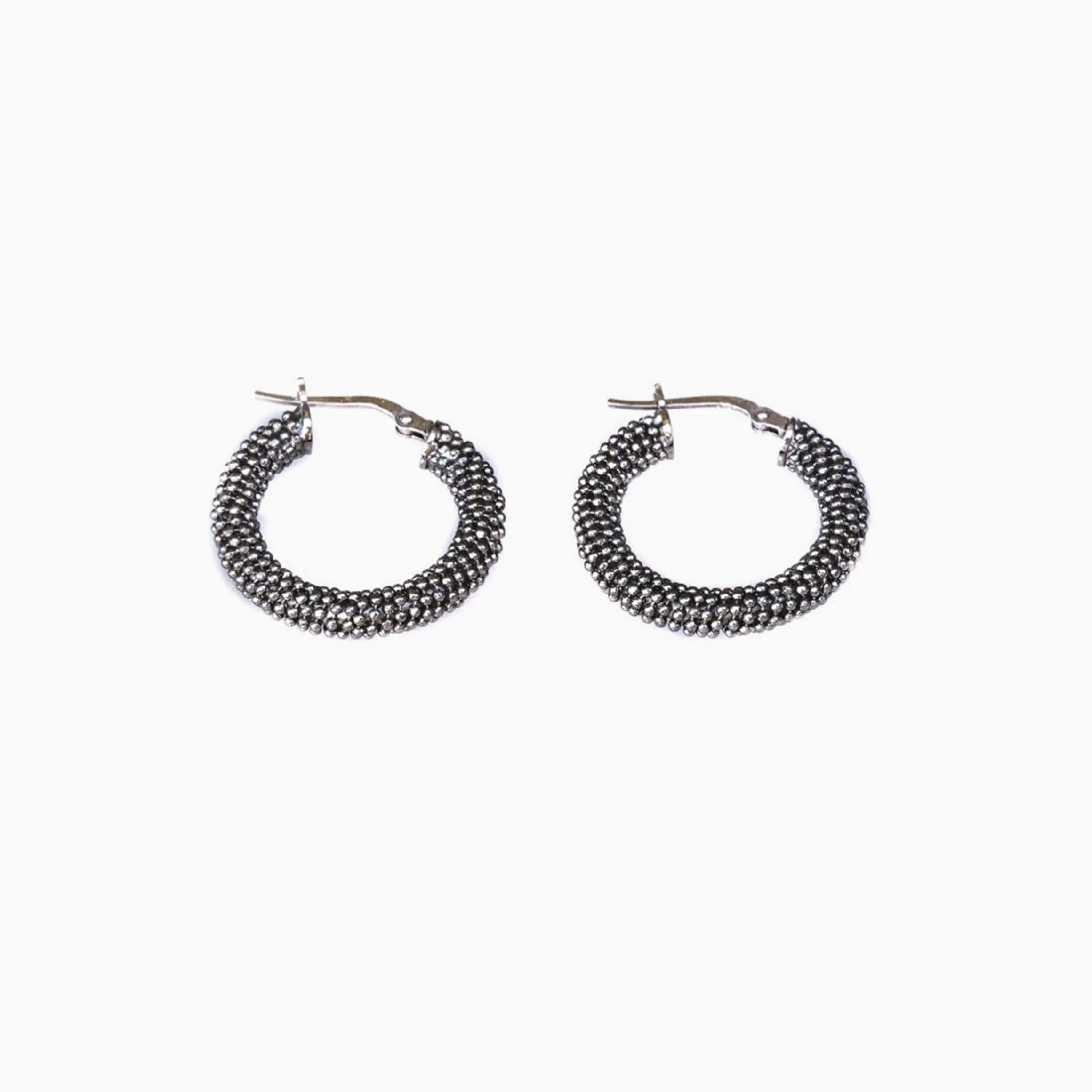 Black Gold Plated Mesh Earrings
