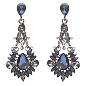 Bridal Wedding Jewelry Crystal Rhinestone Intriguing Fashion Earrings E726 Blue