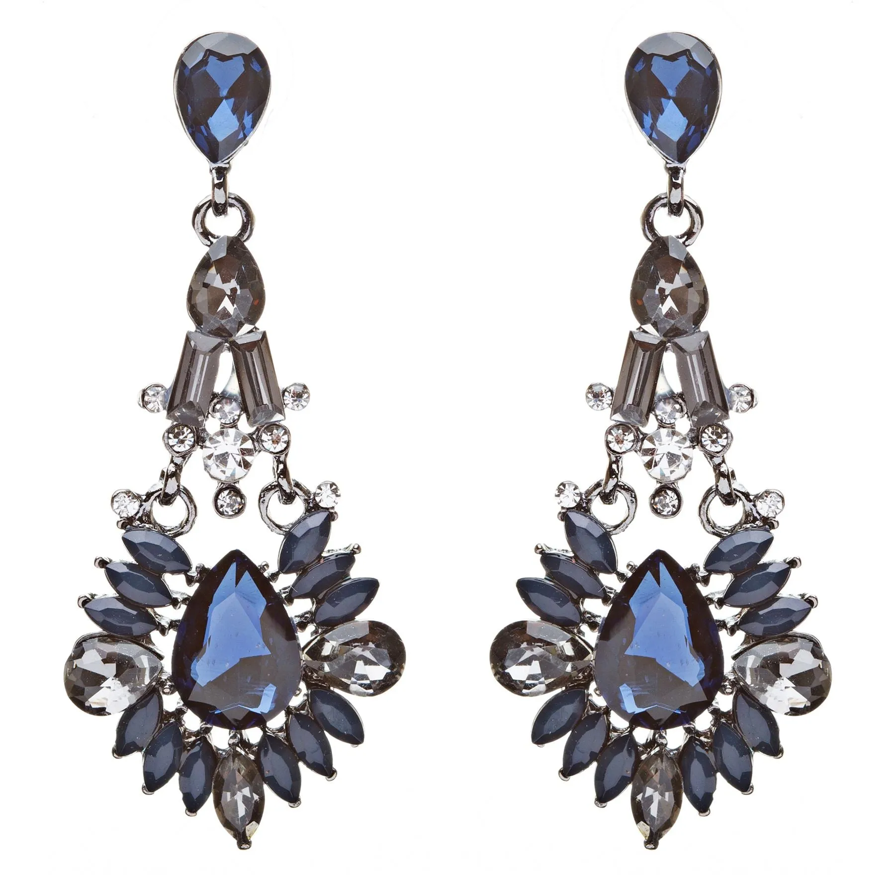 Bridal Wedding Jewelry Crystal Rhinestone Intriguing Fashion Earrings E726 Blue