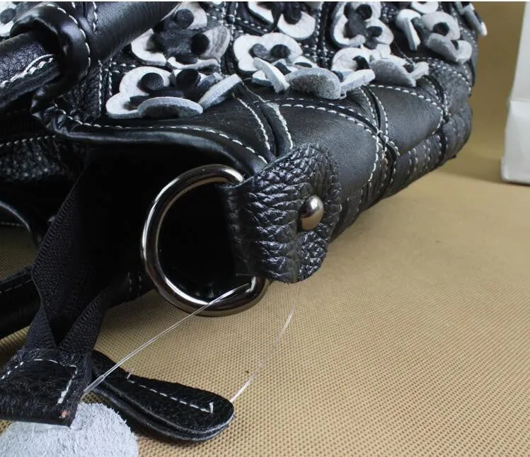 Chic fashion beautiful flower stitching Handbag