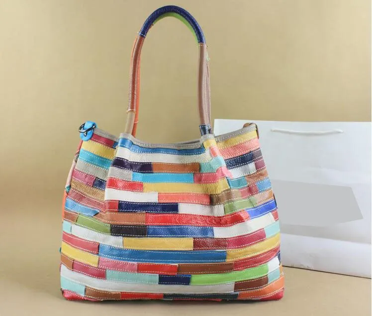 Chic fashion beautiful flower stitching Handbag