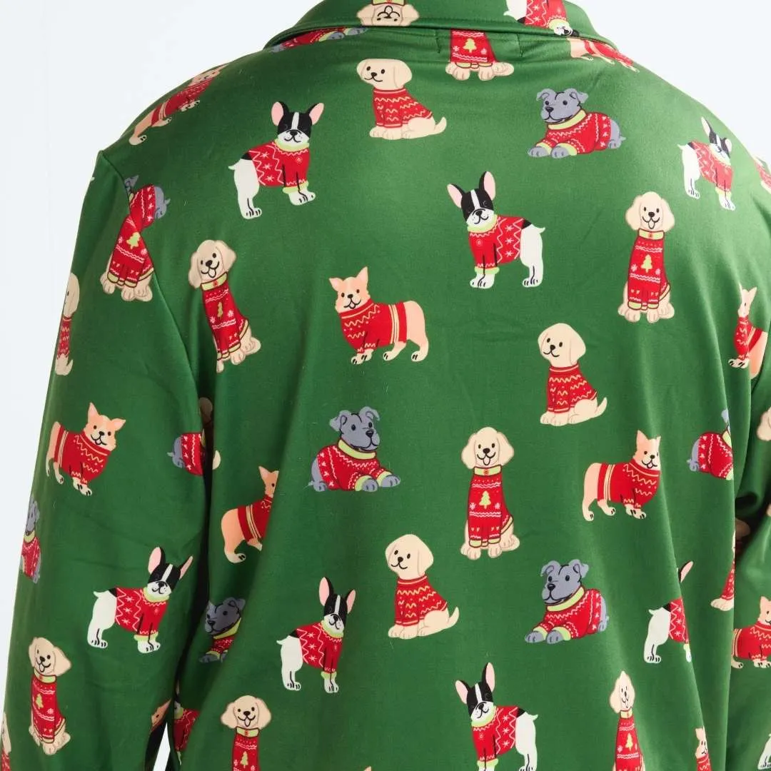 Christmas-Themed Dapper Pup Pajama Top