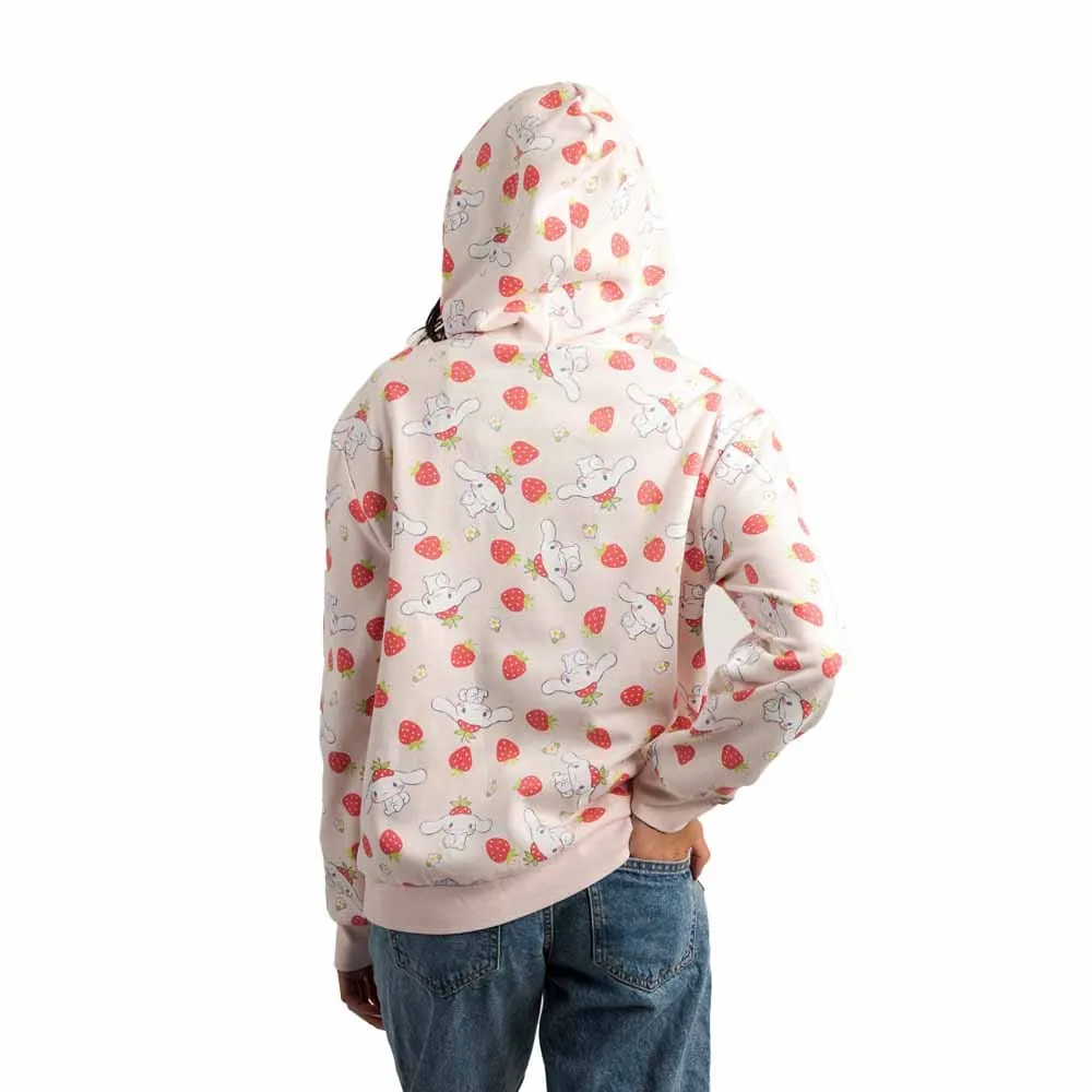 Cinnamoroll Strawberry Light Pink Zip-Up Hoodies