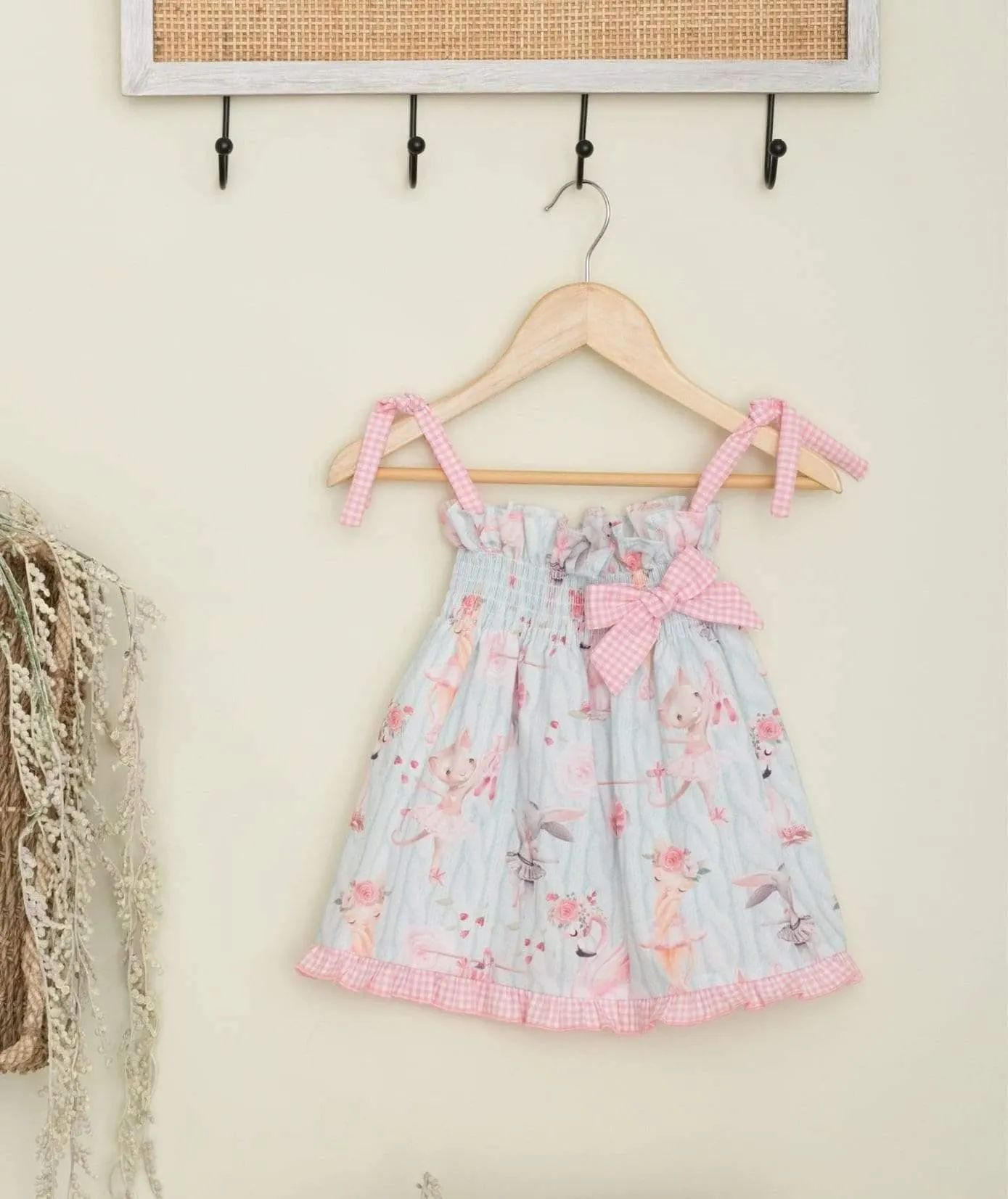CLEARANCE DEAL - Cuka Summer - Baby Girl's Pink & Blue Animal Print Summer Dress SALE 6m