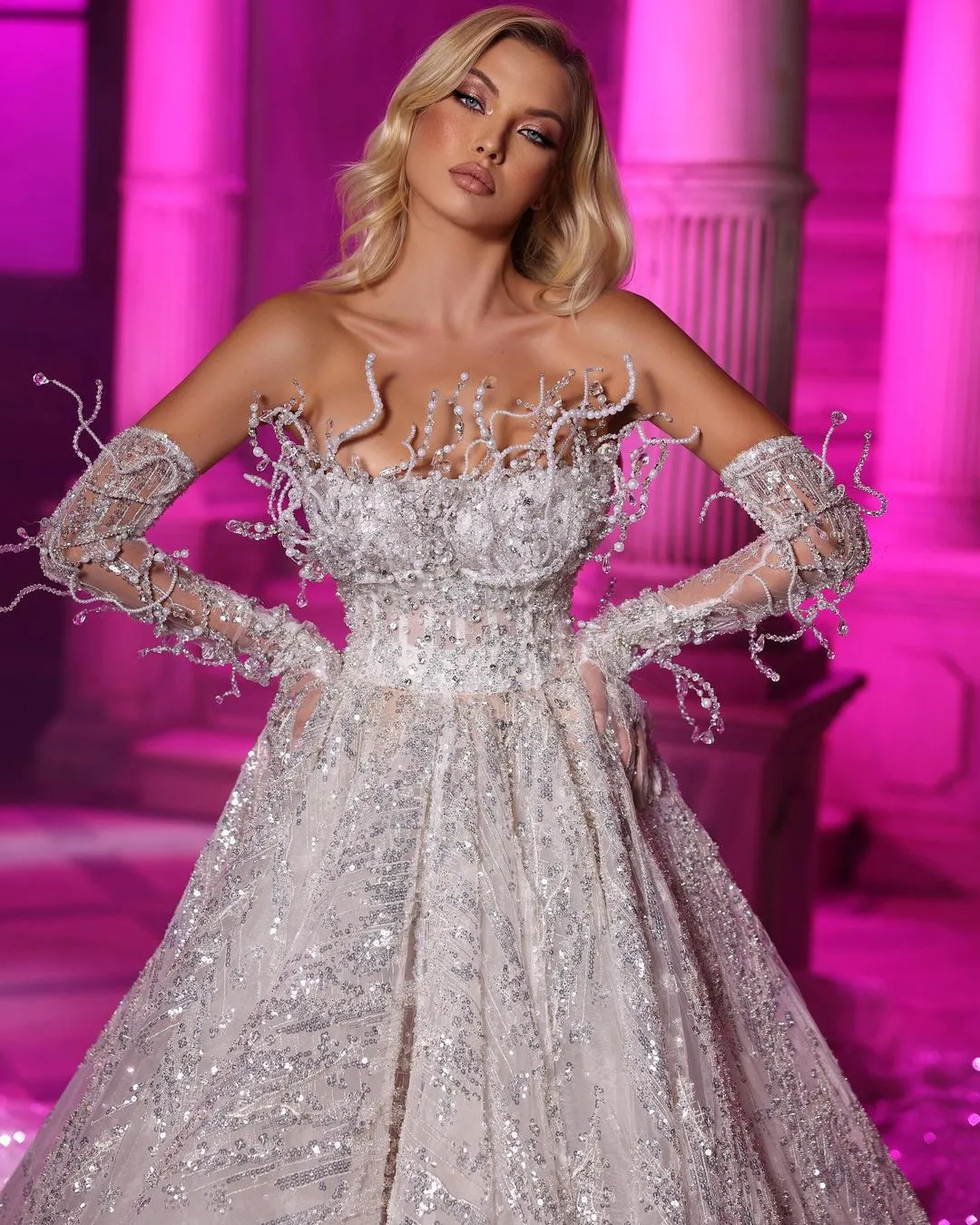 Elaine Luxury White Wedding Dress