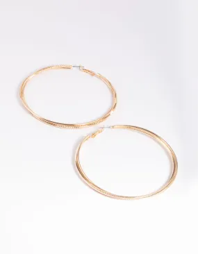 Gold Snake Chain Hoop Earrings