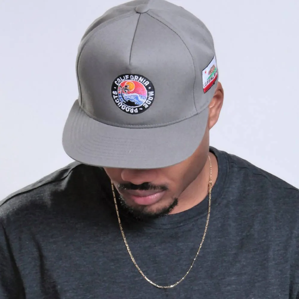 Grey Snap Back with Green Underbill