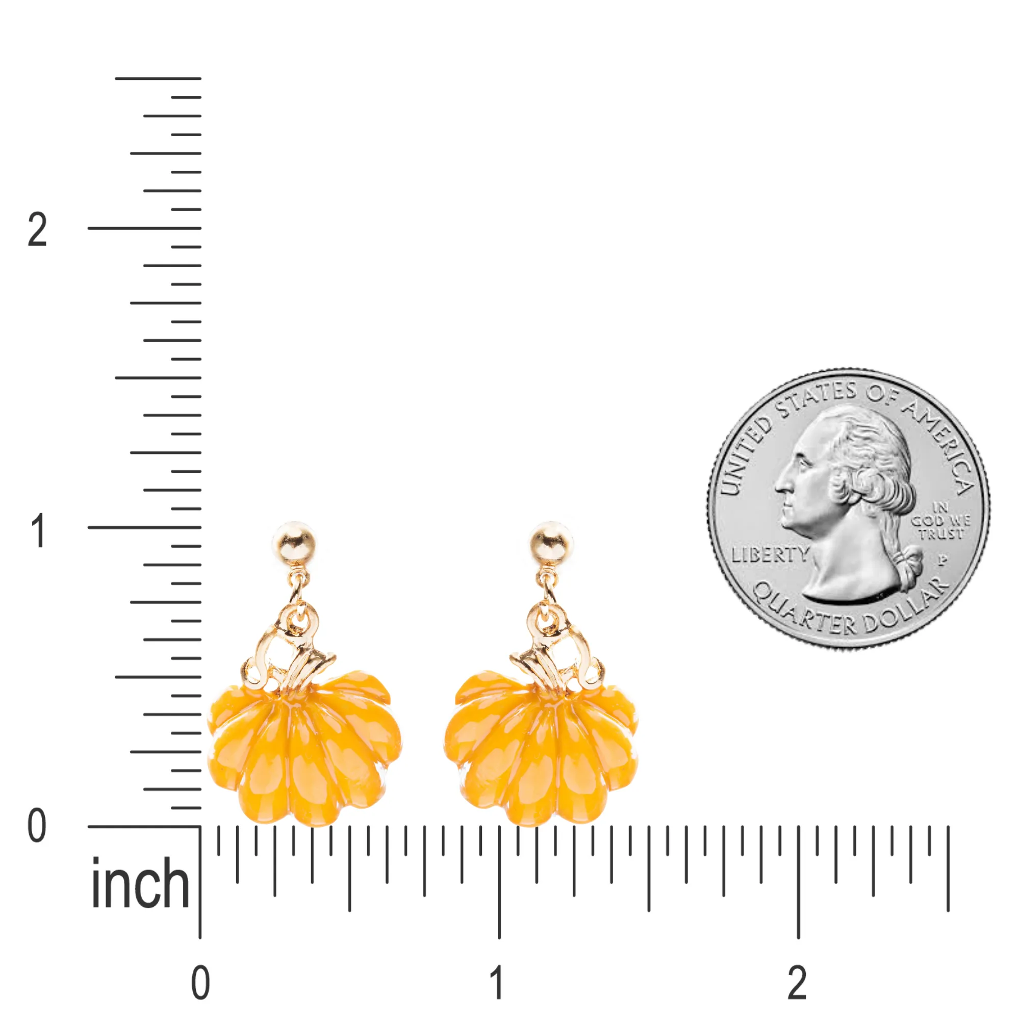 Halloween Costume Jewelry Enamel Pumpkin Charm Dangle Earrings E761 Orange