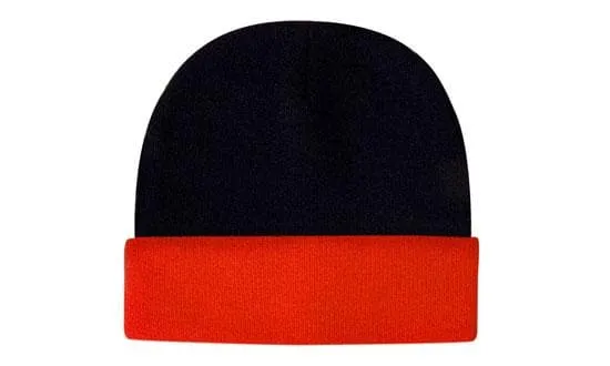 Headwear Acrylic Hi-vis Turn-up Beanie X12 - 3027