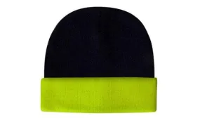 Headwear Acrylic Hi-vis Turn-up Beanie X12 - 3027