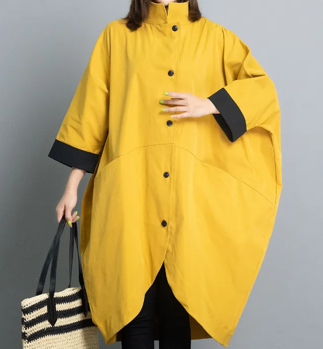 High Collar Patchwork Dresses Loose Fall Dresses Casual Women Dresses SSM97213