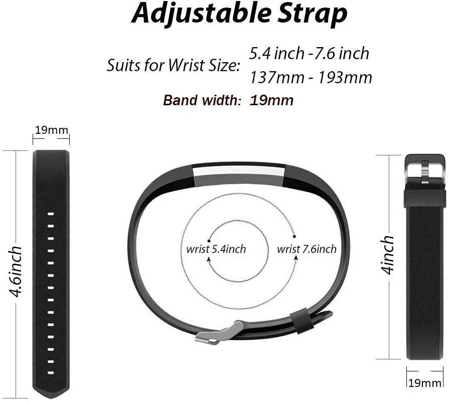 Id115Plus Hr Very Fit Pro Bands Replacement Strap for Veryfitpro Id115Plus HR Letscom Fitness Tracker Bands, Lintelek Fitness Tracker Bands, Letsfit Replacement Bands Purple and Black