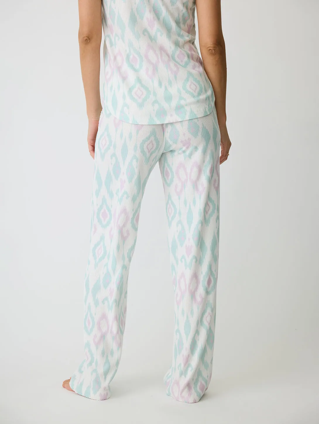 Ikat Watercolour Pant - Seafoam