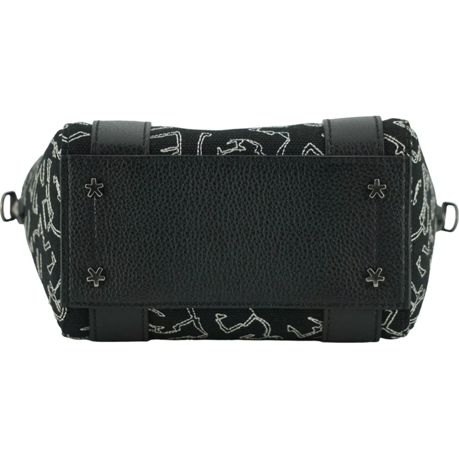 Jimmy Choo Black Leather and Canvas Small Tote Bag
