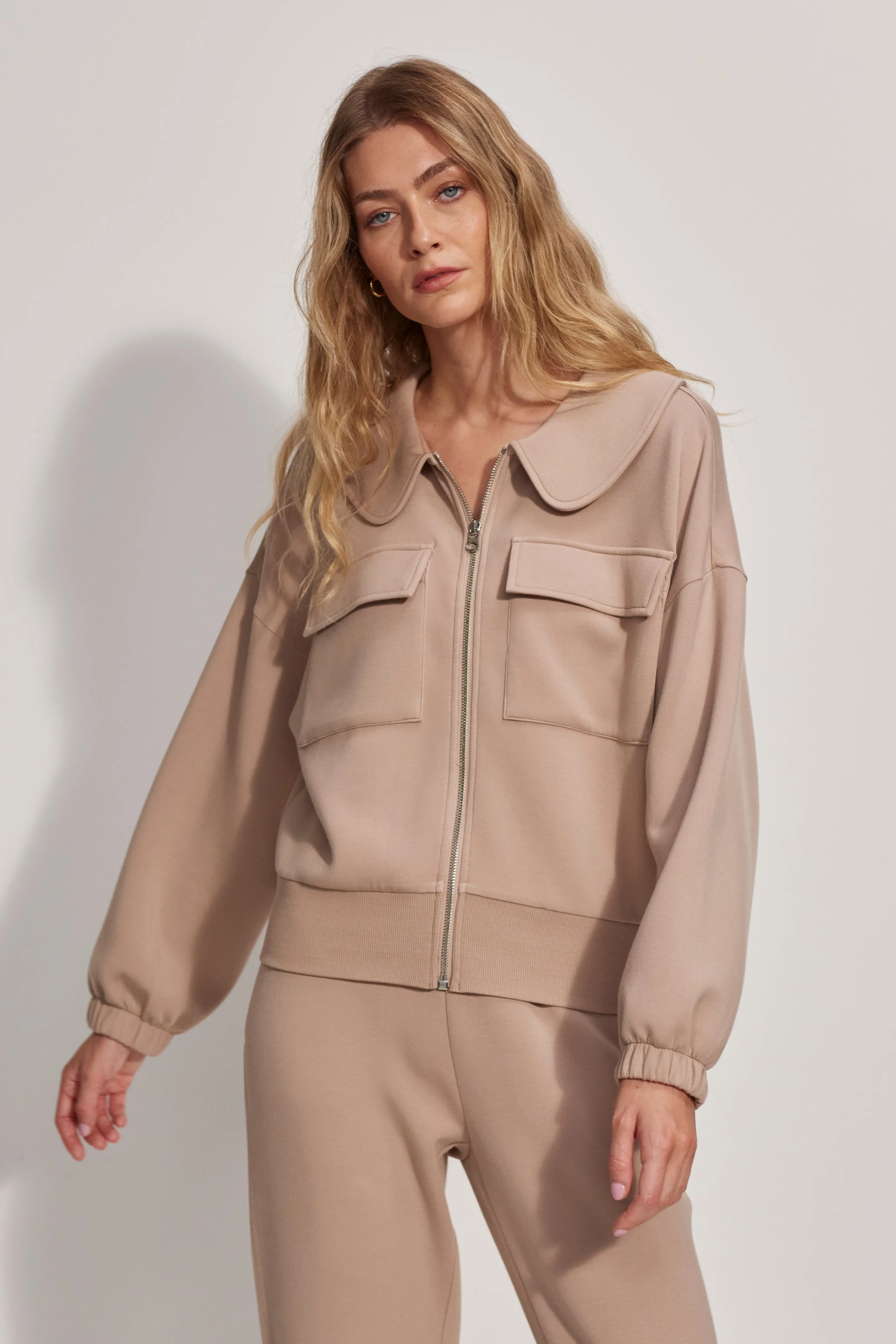 LISBURN ZIP THROUGH LIGHT TAUPE