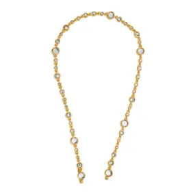 Long CZ and mirror Chain Hair Accessory