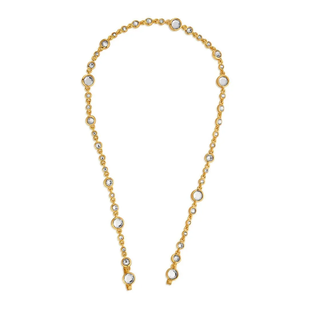 Long CZ and mirror Chain Hair Accessory