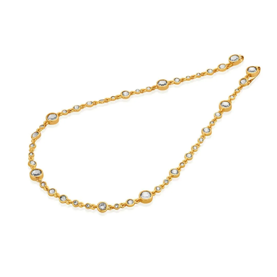 Long CZ and mirror Chain Hair Accessory