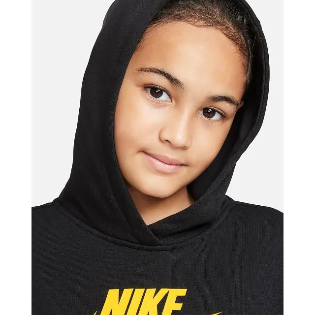 Nike Sportswear Club French Terry Cropped Girls Lifestyle Hoody Black