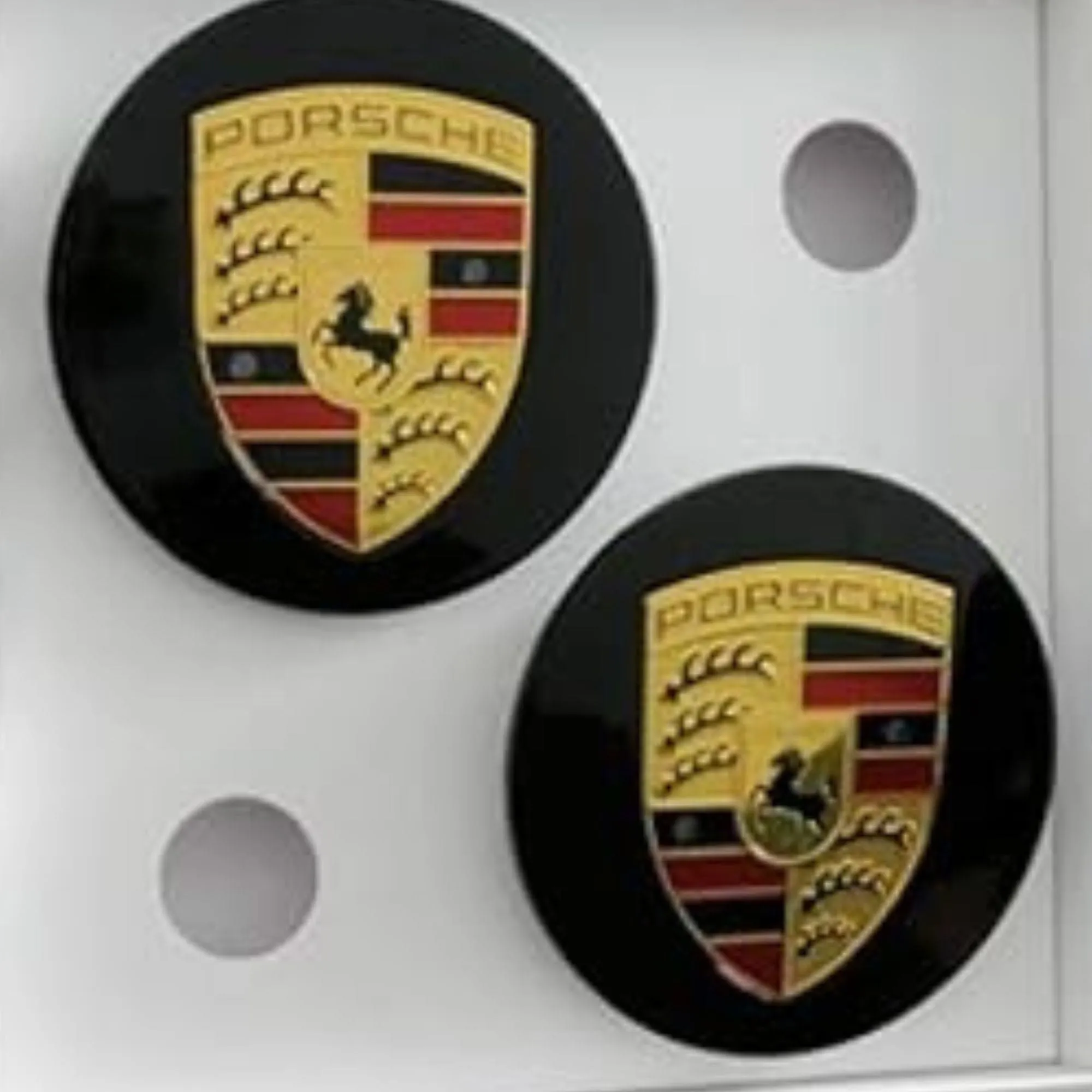 Set Of 4 Porsche Center Hub Caps Wheel Caps 76mm Black Hubcap