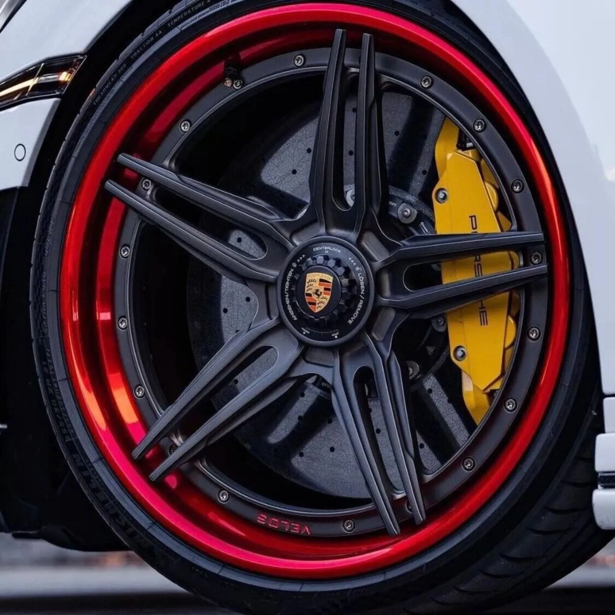Set Of 4 Porsche Center Hub Caps Wheel Caps 76mm Black Hubcap