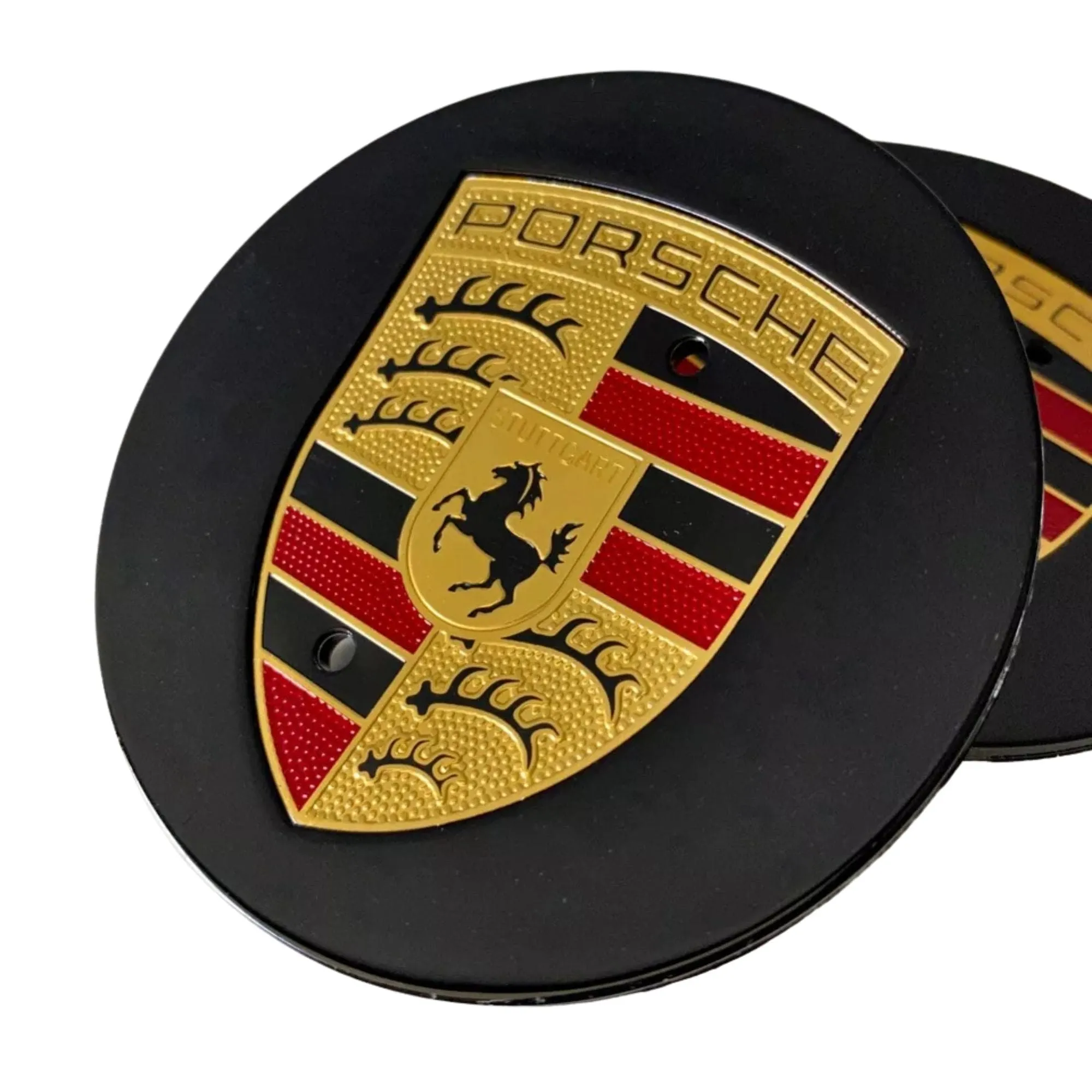 Set Of 4 Porsche Center Hub Caps Wheel Caps 76mm Black Hubcap