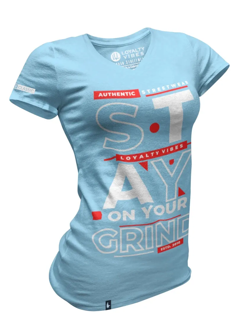 Stay On Your Grind V-Neck Tee