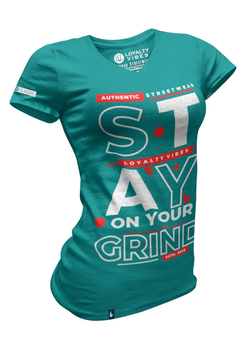 Stay On Your Grind V-Neck Tee