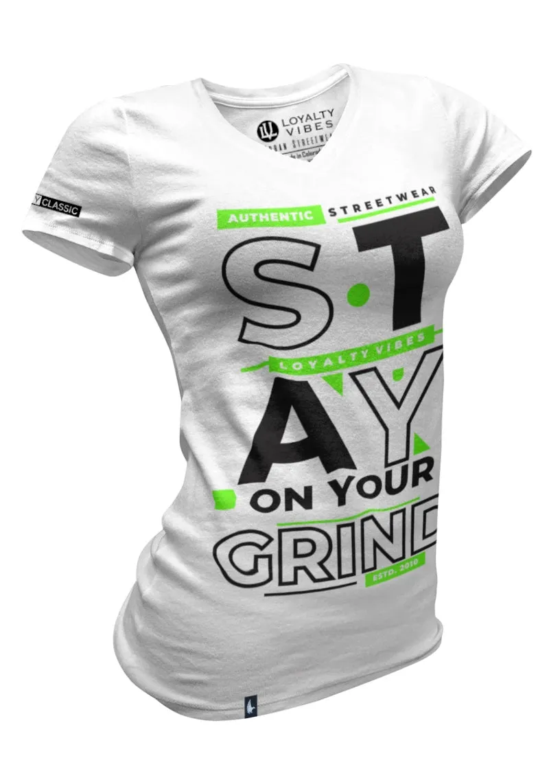 Stay On Your Grind V-Neck Tee