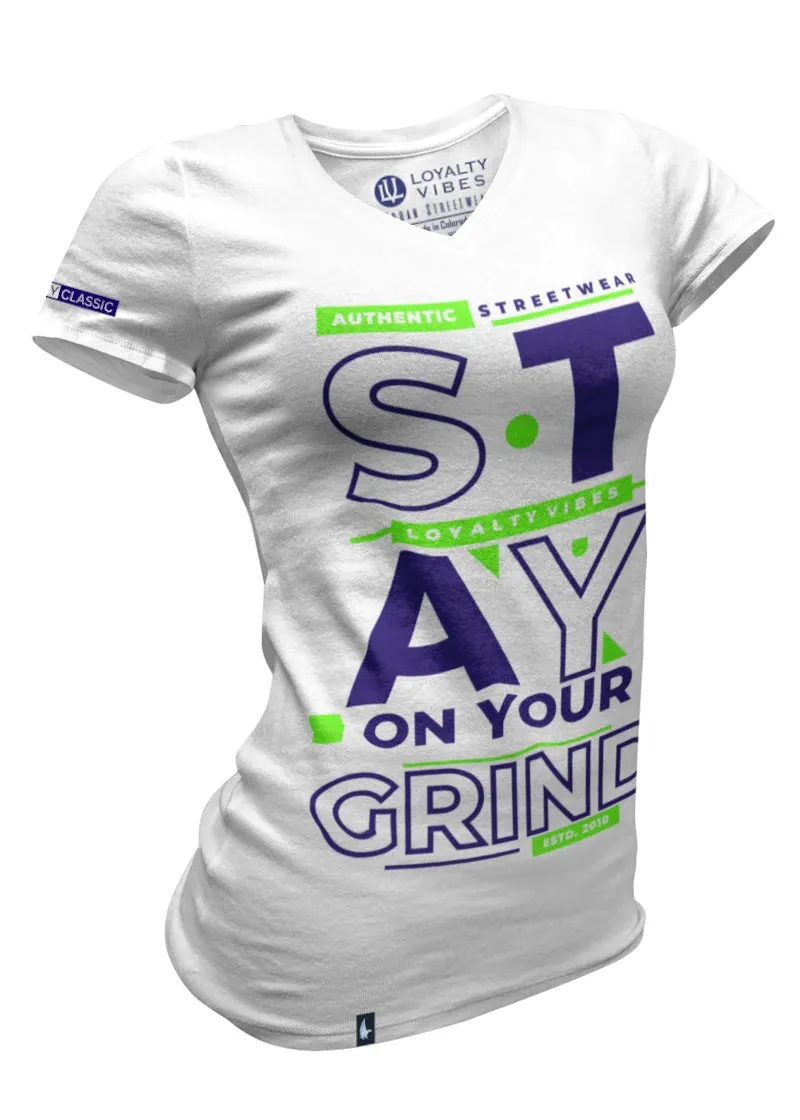 Stay On Your Grind V-Neck Tee