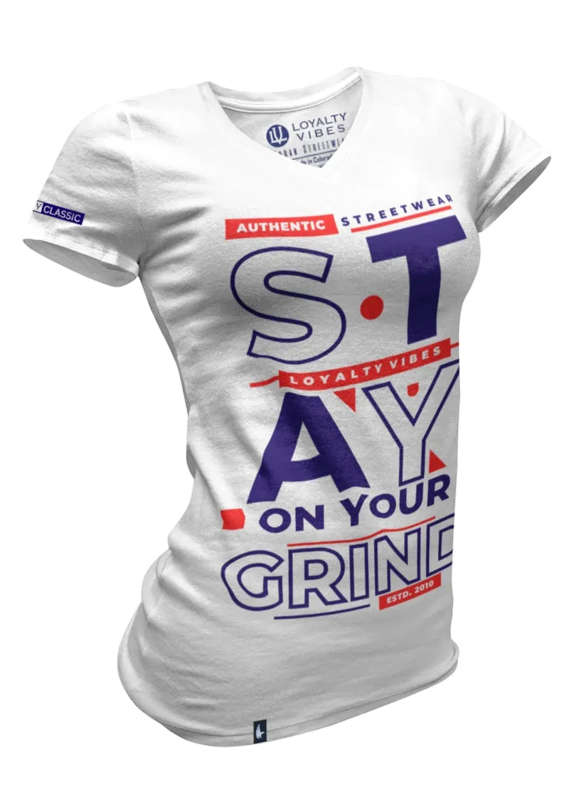 Stay On Your Grind V-Neck Tee