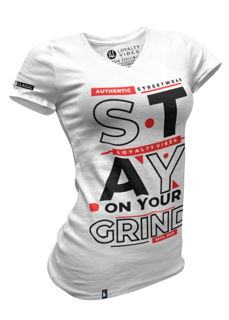 Stay On Your Grind V-Neck Tee