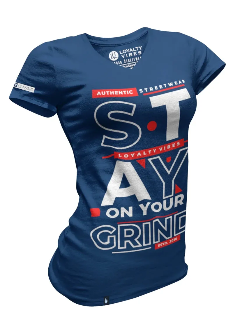 Stay On Your Grind V-Neck Tee