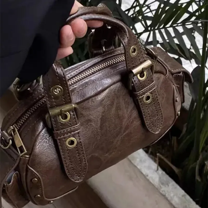 UAKISS  -  New Women's Fashion Handbags Retro Solid Color PU Leather Shoulder Underarm Bag Casual Women Hobos Handbags
