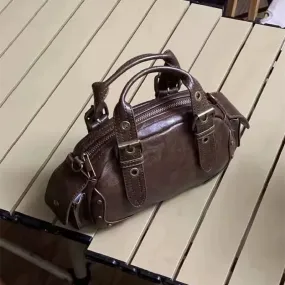 UAKISS  -  New Women's Fashion Handbags Retro Solid Color PU Leather Shoulder Underarm Bag Casual Women Hobos Handbags