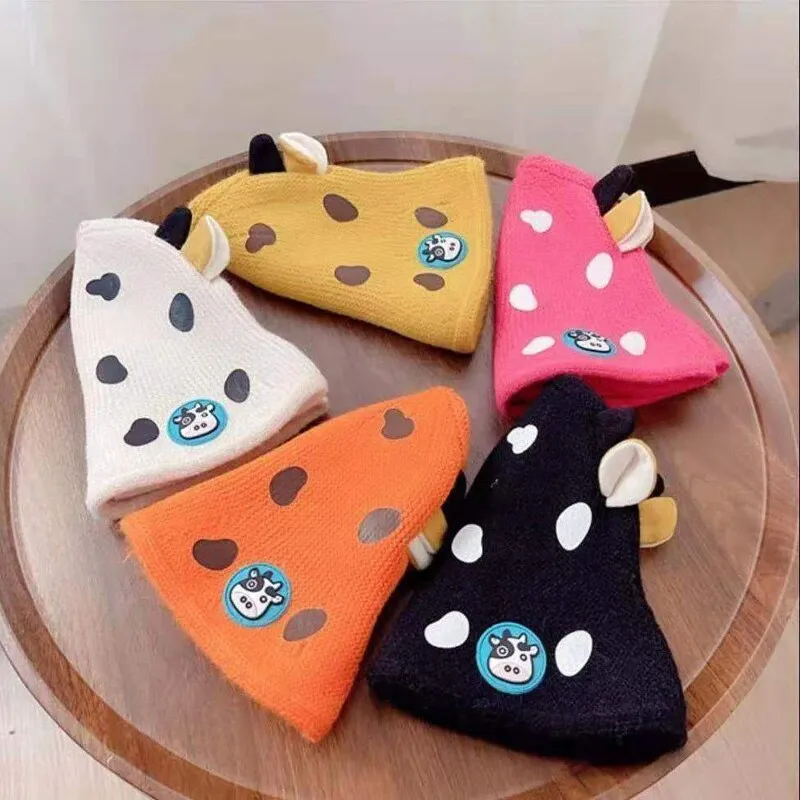 Unisex Cartoon Cow Design Knitted Soft Warm Beanies For Kids