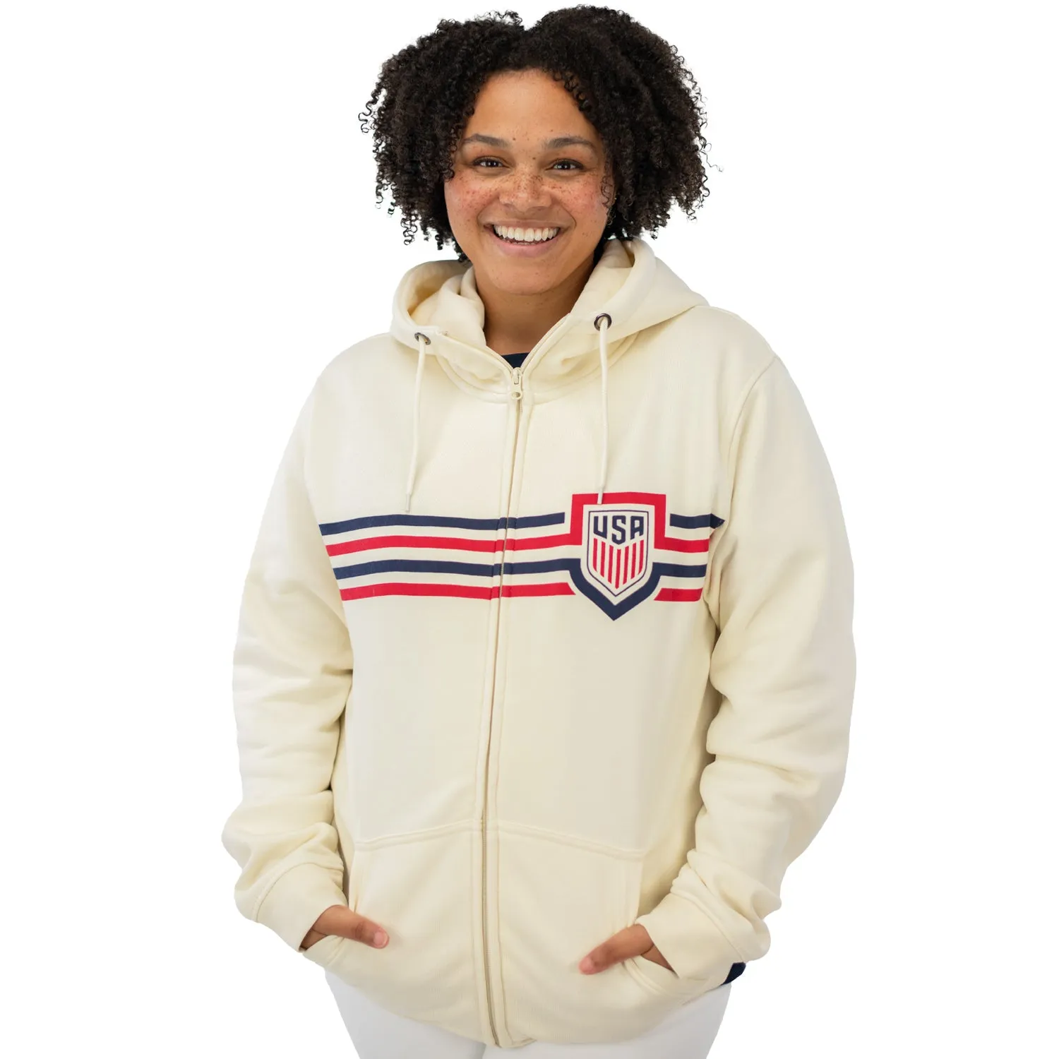 Unisex USA Status Cream Full-Zip Jacket