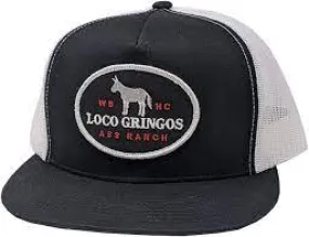 WHISKEY BENT LOCO GRINGOS BLACK/WHITE TRUCKER HAT