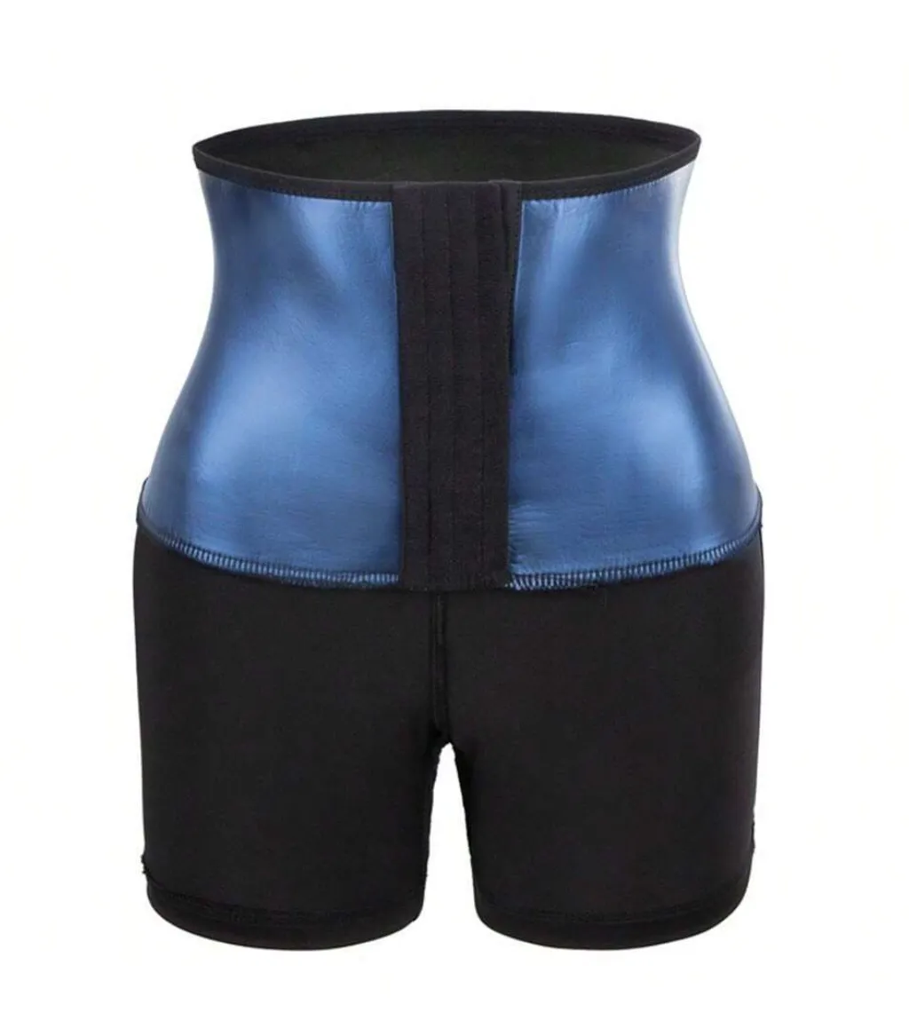 Women's High Waist Sauna Sweat Shorts with Hook Waist Trainer – Tummy Control, Fat Burn, and Workout Fitness Gear