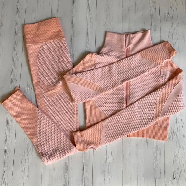Womens Matching Co Ord Workout Top Leggings Jacket Set