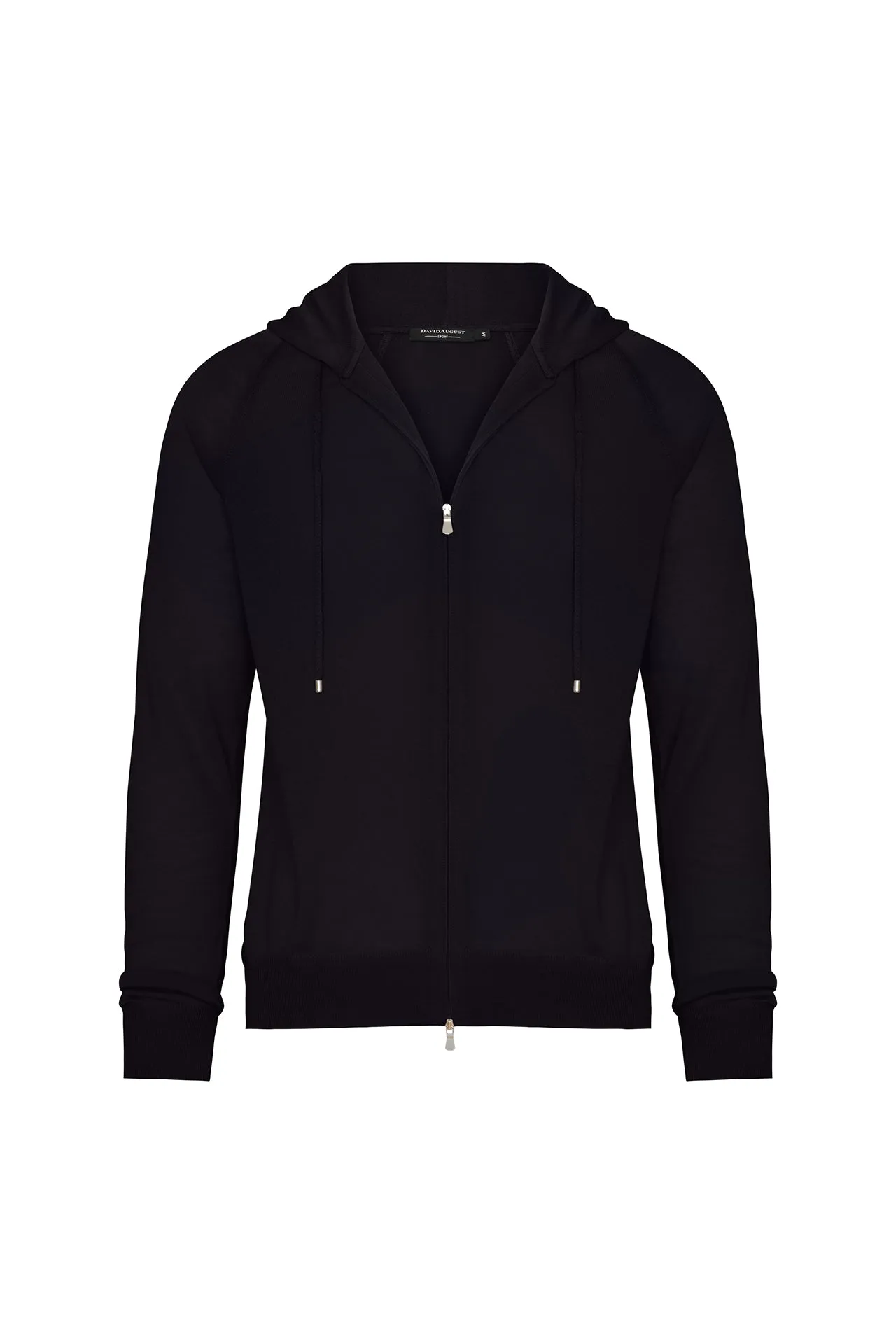 Wool Traveler Knit Zip-Front Hooded Sweater in Heathered Bark