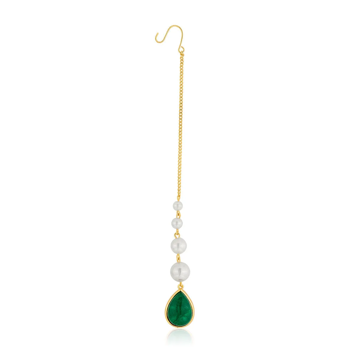 Zeenat Green Quartz Maangtikka
